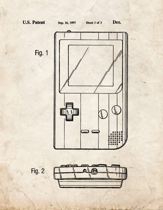 Nintendo Gameboy Patent Print