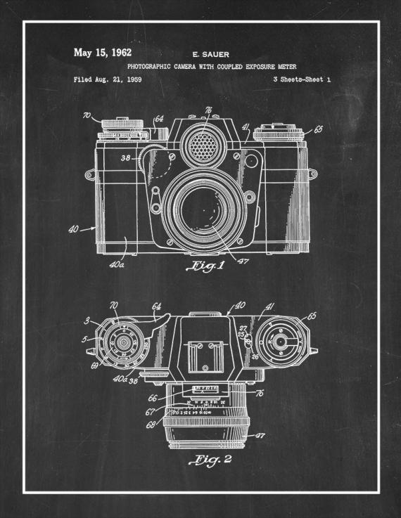 Photographic Camera With Coupled Exposure Meter Patent Print