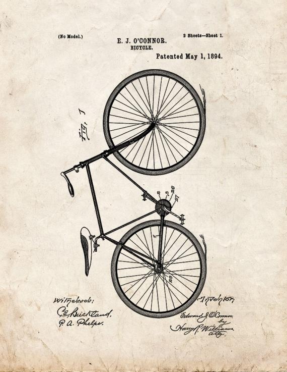 Bicycle Patent Print