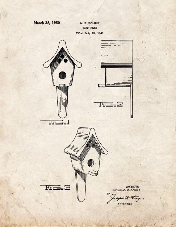 Bird House Patent Print