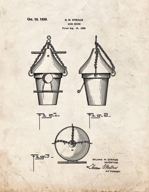Bird House Patent Print