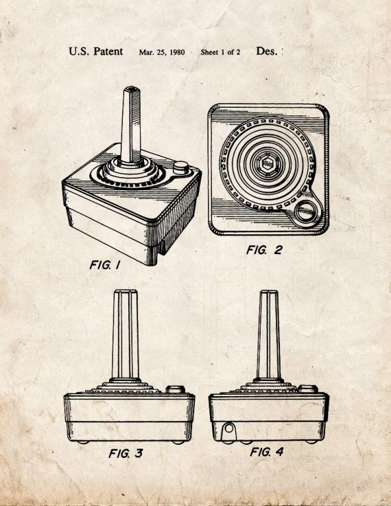 Atari 2600 Controller Patent Print