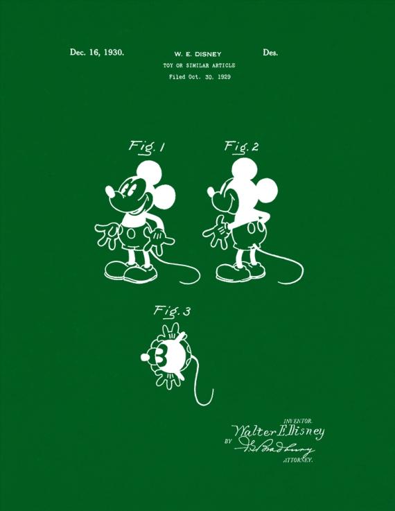 Mickey Mouse Patent Print