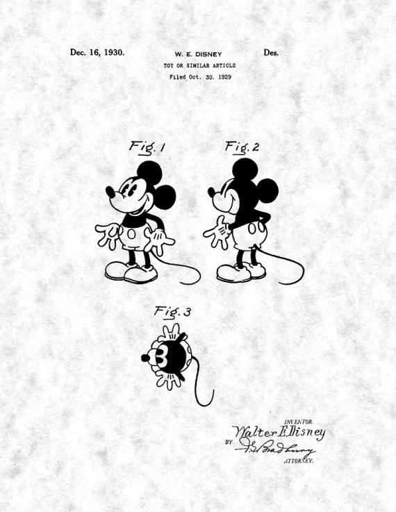 Mickey Mouse Patent Print