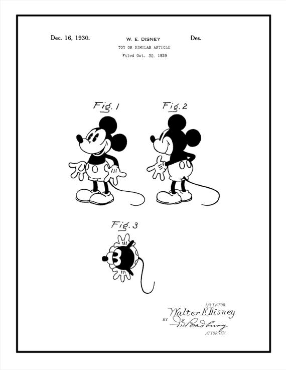Mickey Mouse Patent Print