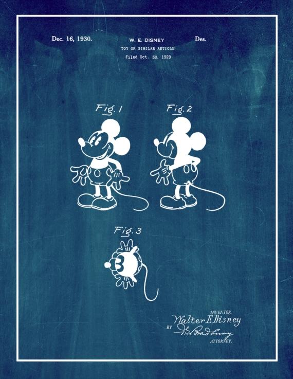 Mickey Mouse Patent Print