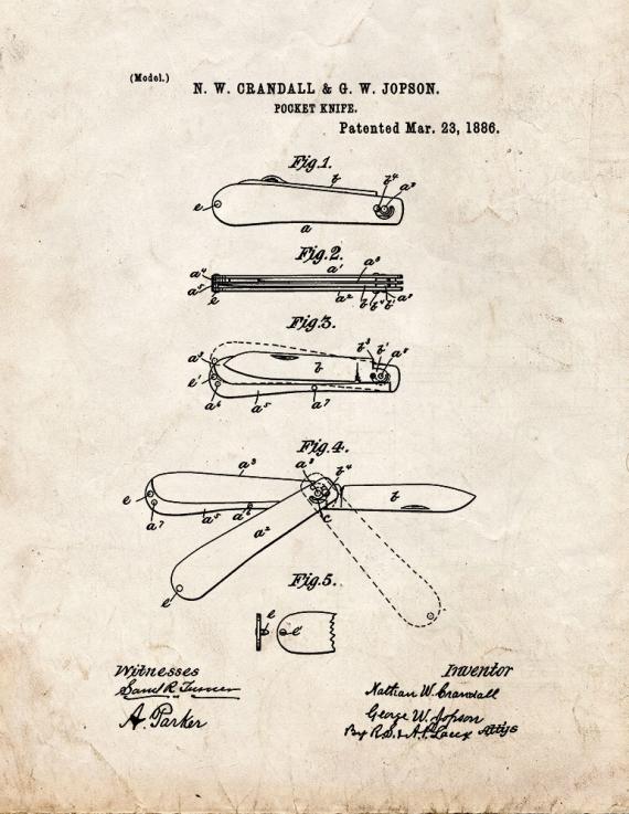 Pocket Knife Patent Print