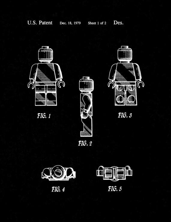 Legoman Toy Figure Patent Print