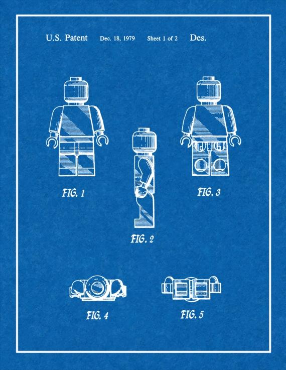 Legoman Toy Figure Patent Print