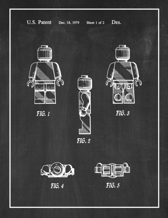 Legoman Toy Figure Patent Print