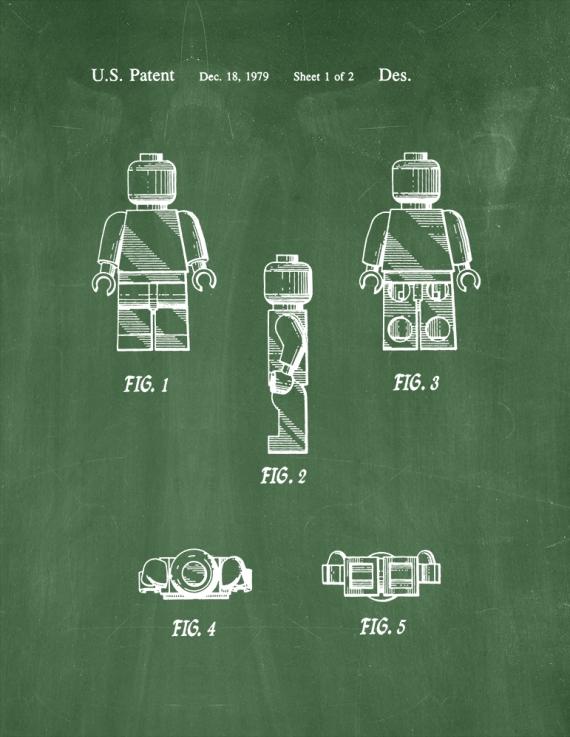 Legoman Toy Figure Patent Print