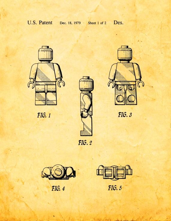 Legoman Toy Figure Patent Print