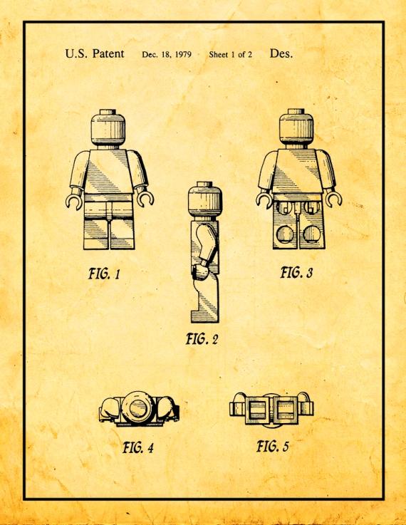 Legoman Toy Figure Patent Print