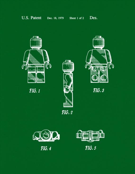 Legoman Toy Figure Patent Print