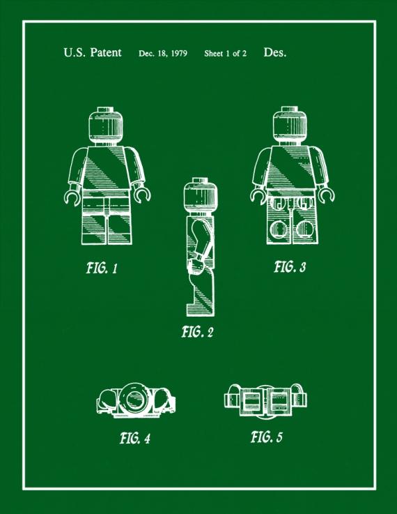 Legoman Toy Figure Patent Print