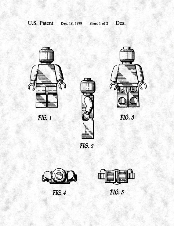 Legoman Toy Figure Patent Print