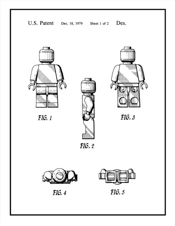 Legoman Toy Figure Patent Print