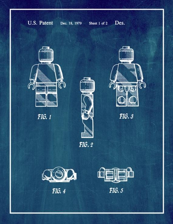 Legoman Toy Figure Patent Print