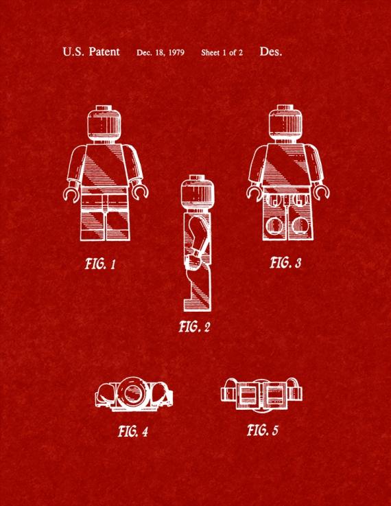 Legoman Toy Figure Patent Print