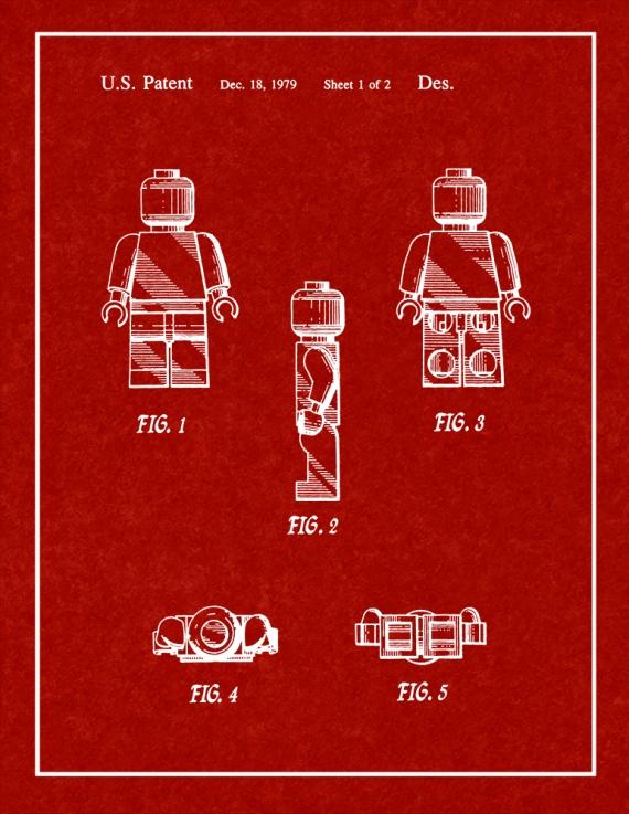 Legoman Toy Figure Patent Print