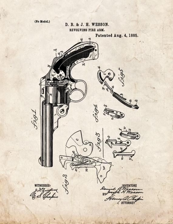 Wesson Revolving Fire Arm Patent Print