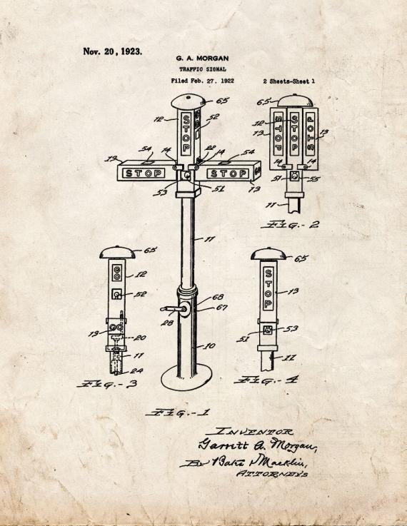 Traffic Signal Patent Print