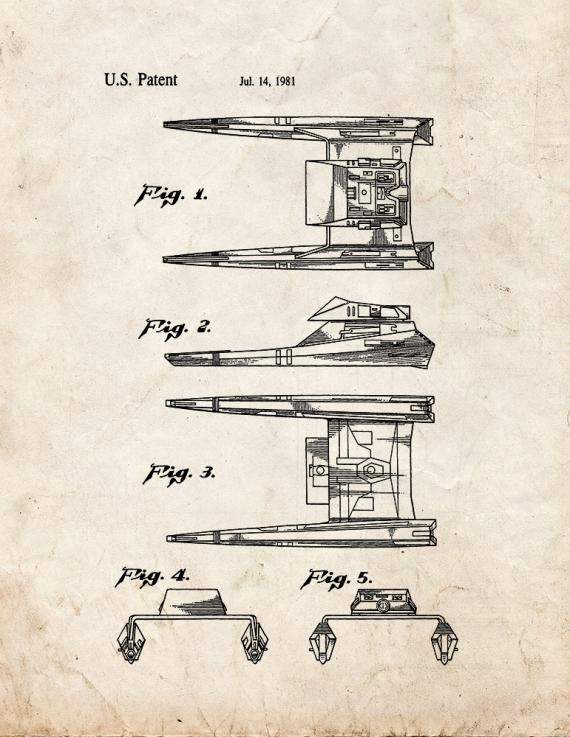 Star Trek Vulcan Shuttle Patent Print