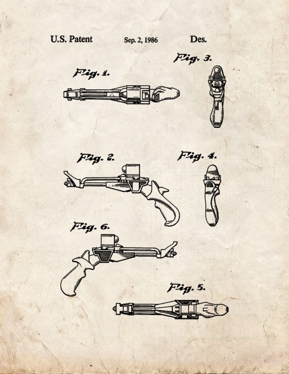 Star Trek Klingon hand weapon Patent Print