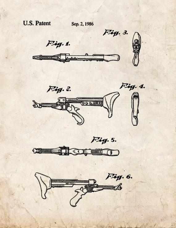 Star Trek Klingon hand weapon Patent Print