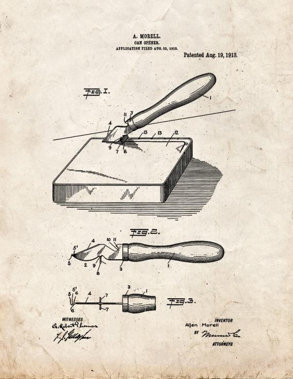 Can Opener Patent Print