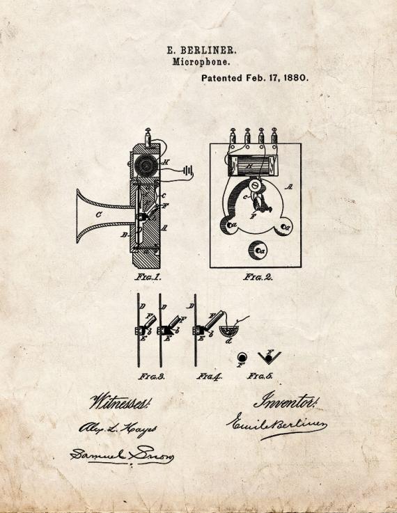 Microphone Patent Print