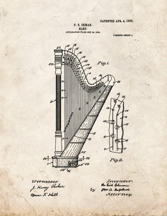 Harp Patent Print