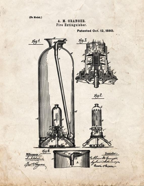 Fire Extinguisher Patent Print