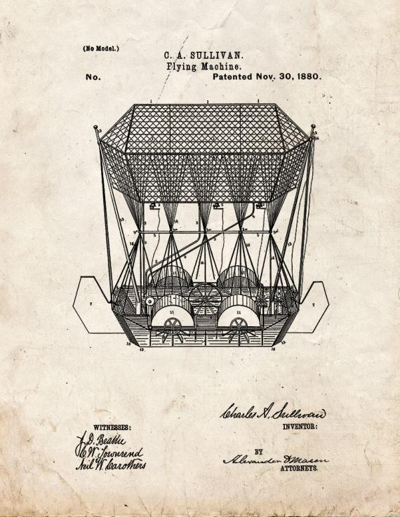 Flying Machine Patent Print