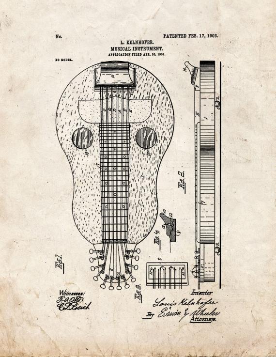 Musical Instrument Patent Print