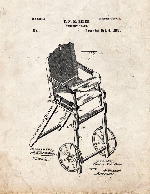 Nursery Chair Patent Print