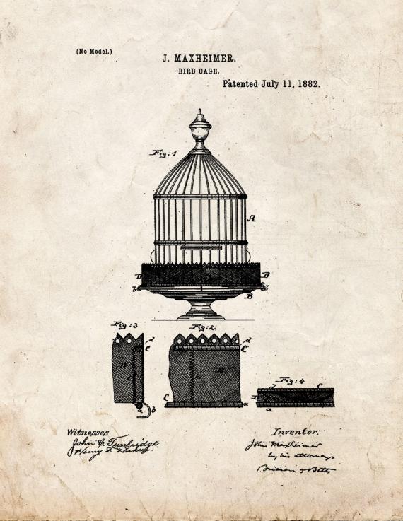 Bird Cage Patent Print