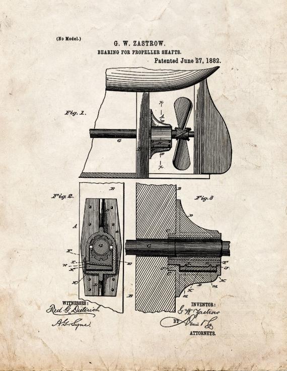 Bearing For Propeller Shafts Patent Print