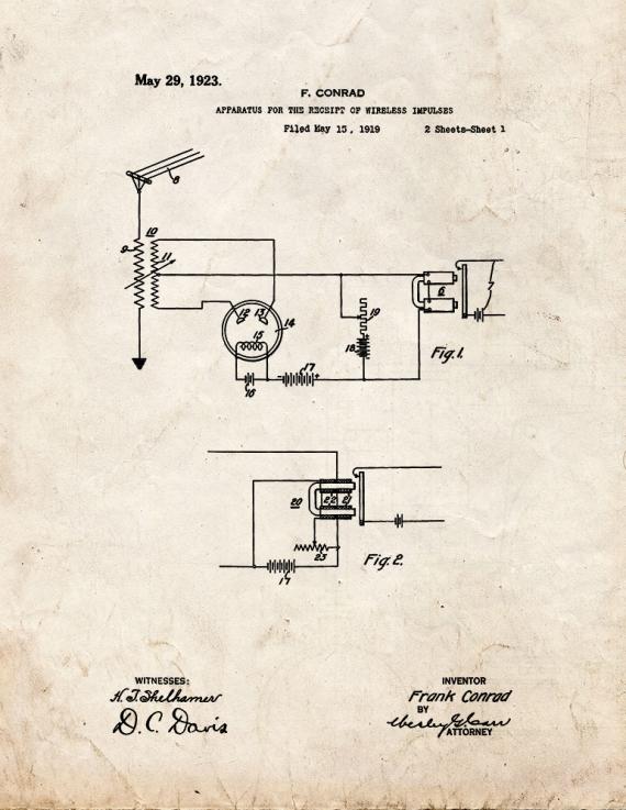 Apparatus For The Receipt Of Wireless Impulses Patent Print