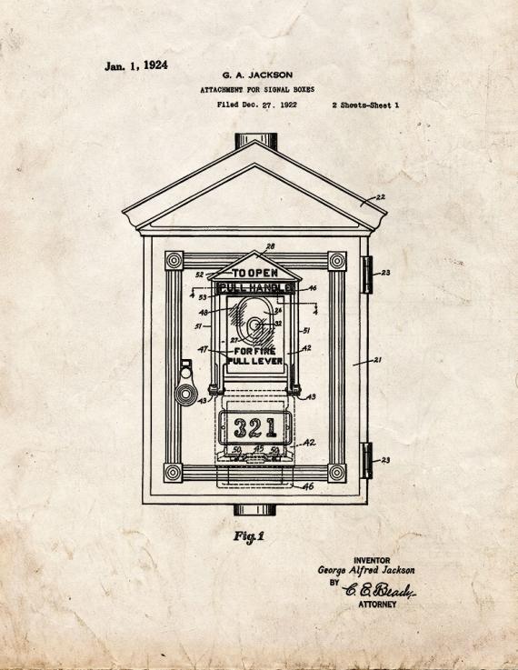Attachment For Signal Boxes Patent Print