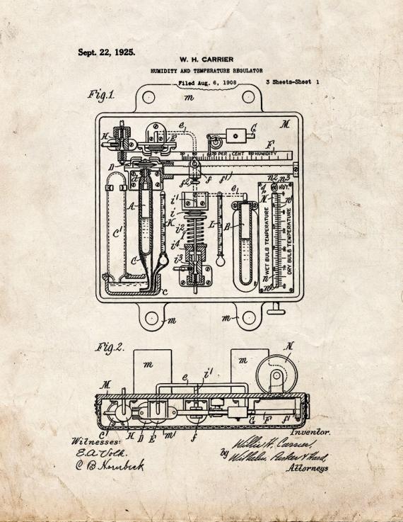 Humidity And Temperature Regulator Patent Print