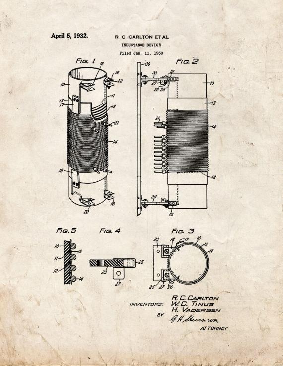 Inductance Device Patent Print