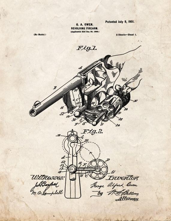 Revolving Firearm Patent Print