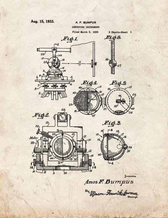 Surveying Instrument Patent Print