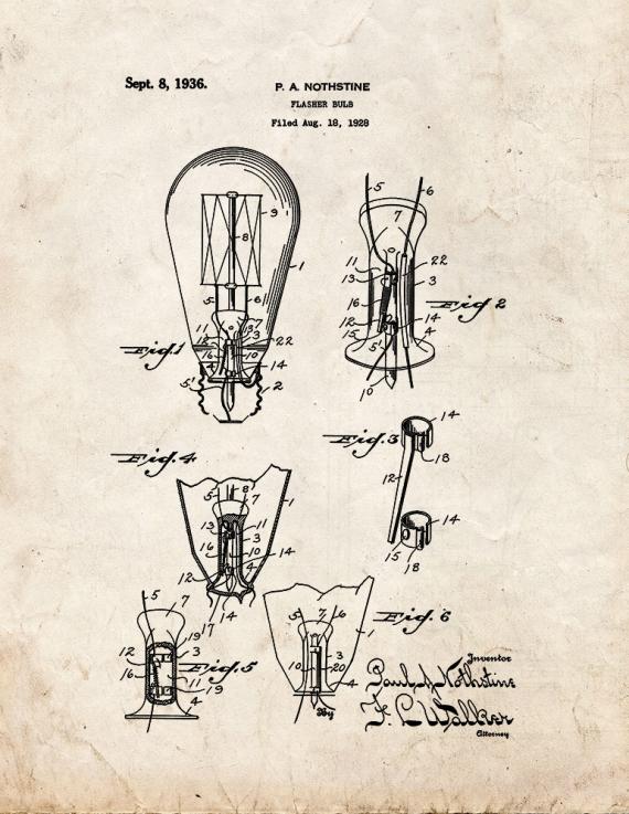 Flasher Bulb Patent Print