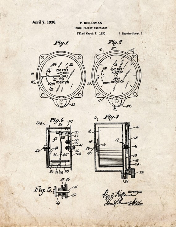 Level Flight Indicator Patent Print