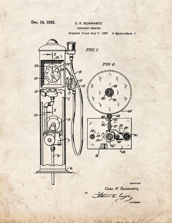 Variable Gearing Patent Print
