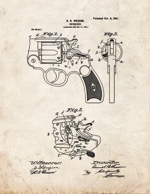 Wesson Revolver Patent Print