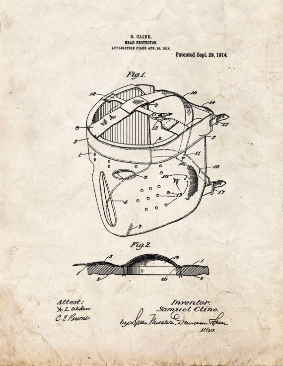 Head Protector Patent Print