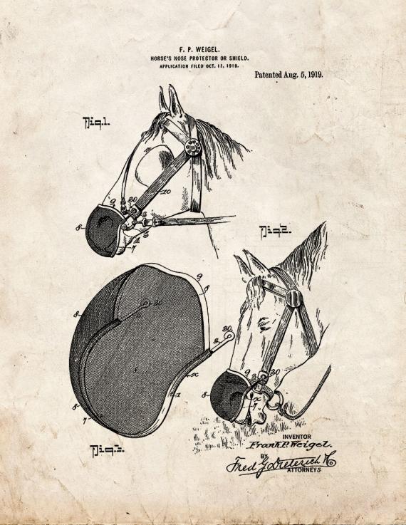 Horse's Nose Protector Or Shield Patent Print